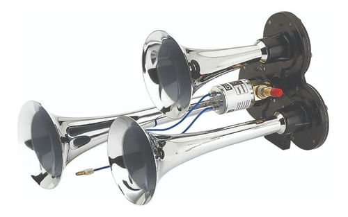 Buzina Eletropneumática Universal Caminhões 24V Cromada