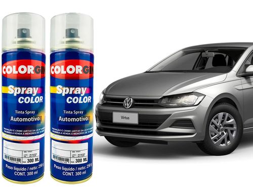 Spray Automotivo Prata Tungstênio VW + Verniz Spray 300ml