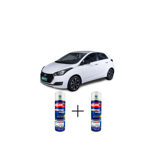 Spray Automotivo Branco Polar + Spray Verniz 300ml