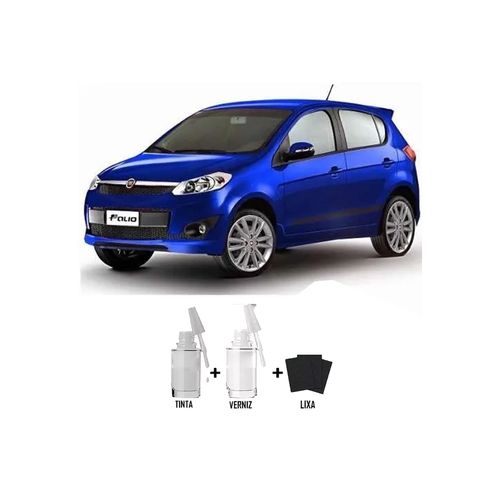 Tinta Tira Risco Auto Fiat Azul Masserati 15ml + Verniz