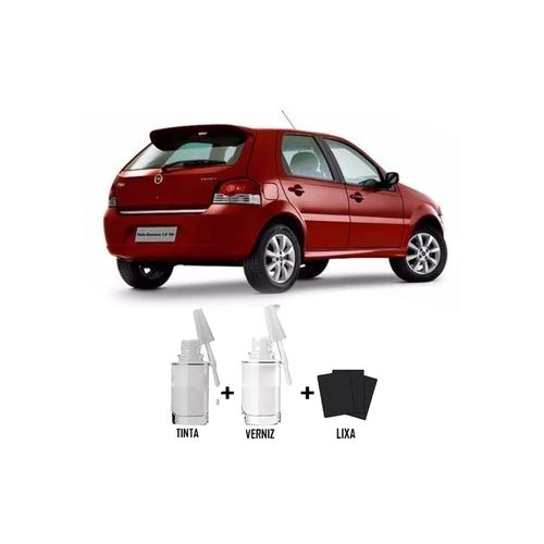 Tinta Tira Risco Auto Fiat Cor Vermelho Barroco 15ml+ Verniz