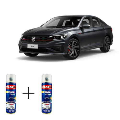Spray Automotivo Cinza Platinum VW + Verniz Spray 300ml