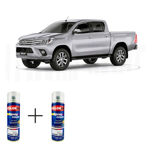 Spray Automotivo Prata Nevoa Toyota + Verniz Spray 300ml