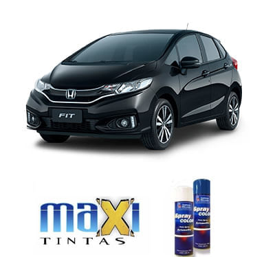 Spray Automotivo Preto Cristal NH731 Honda + Verniz Spray 300ml