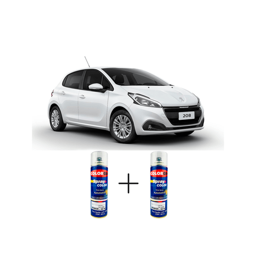 Spray Automotivo Branco Banquise + Spray Verniz 300ml