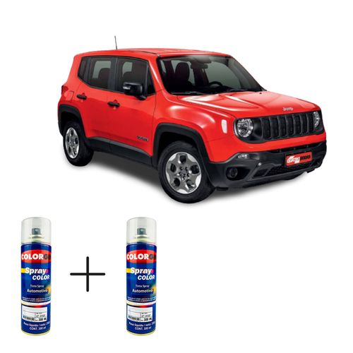 Spray Automotivo Vermelho Colorado Jeep + Verniz Spray 300ml