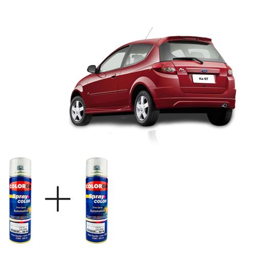 Spray Automotivo Vermelho Bari + Spray Verniz 300ml