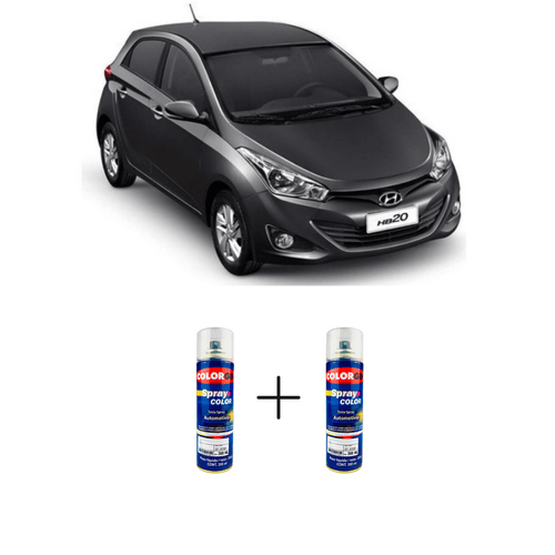 Spray Automotivo Preto Onix HB20 + Verniz Spray 300ml