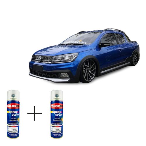 Spray Automotivo Azul Ravenna VW + Verniz Spray 300ml
