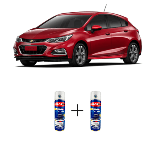 Spray Automotivo Vermelho Glory GM + Verniz Spray 300ml