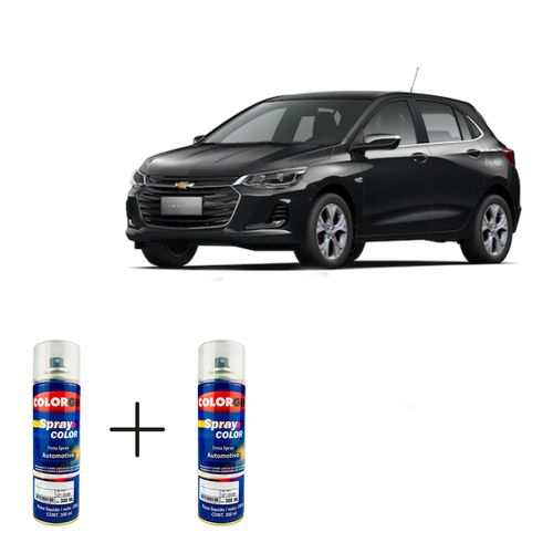 Spray Automotivo Preto Global + Spray Verniz 300ml