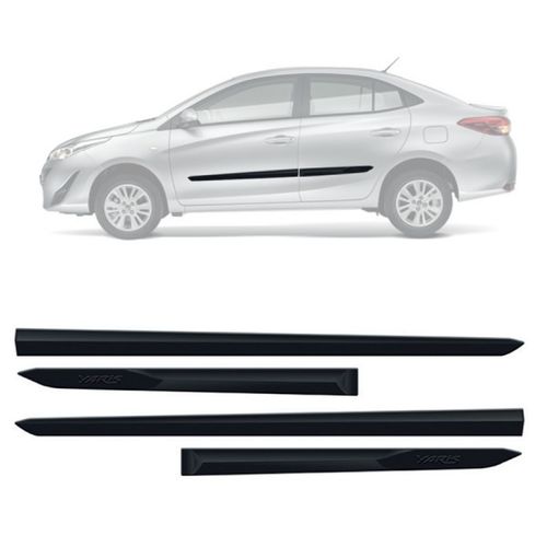 FRISO DAS PORTAS YARIS 2019 A 2020 PRETO COM NOME GRAVADO SANFIL