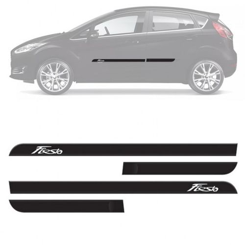 FRISO DAS PORTAS NEW FIESTA 2013 A 2016 PRETO COM NOME GRAVADO SANFIL