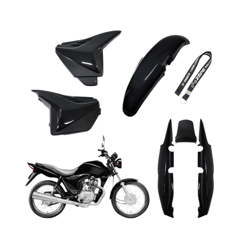 Kit Carenagem Fan 125 2009 até 2013 Preto Injetado- Wester