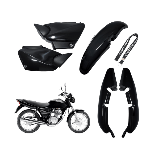 Kit Carenagem Fan 125 2005 até 2008 Preto Injetado - Wester