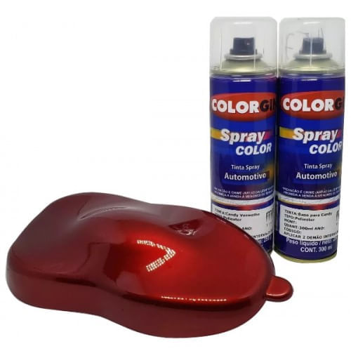Tinta Spray Automotivo Kit Efeito Candy Vermelho 300ml