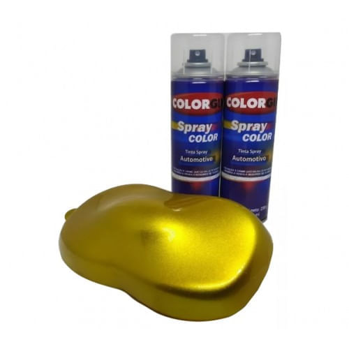 Tinta Spray Automotivo Kit Efeito Candy Dourado 300ml