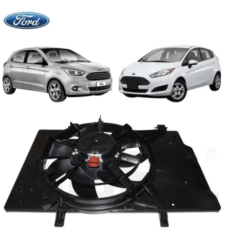 Eletroventilador Ventoinha D3B58C607AE Defletor Radiador Ford New Fiesta Ka 2010> Original