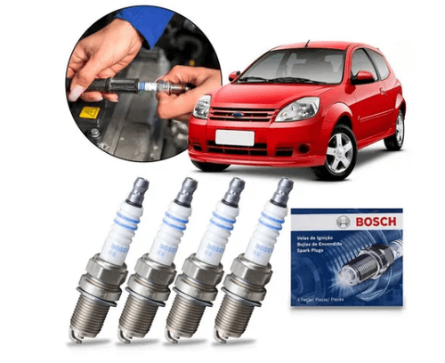 Jogo de Velas De Ignição Ecosport Fiesta Focus Ka F000KE0P10 (SP10) Bosch