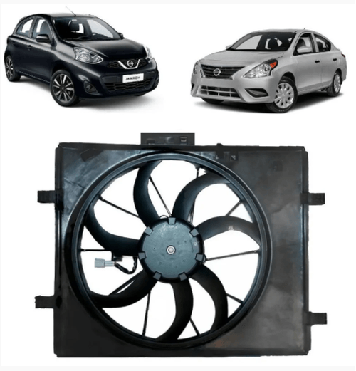 Eletroventilador com defletor Radiador NISSAN VERSA MARCH 2014> MQ 0858 MULTIQUALITA