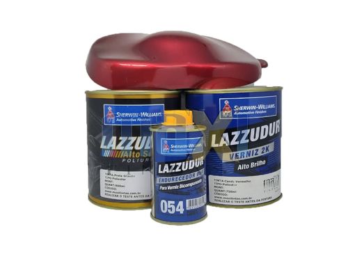 Tinta Automotiva Candy Vermelho 900ml + Base Aluminio Graudo