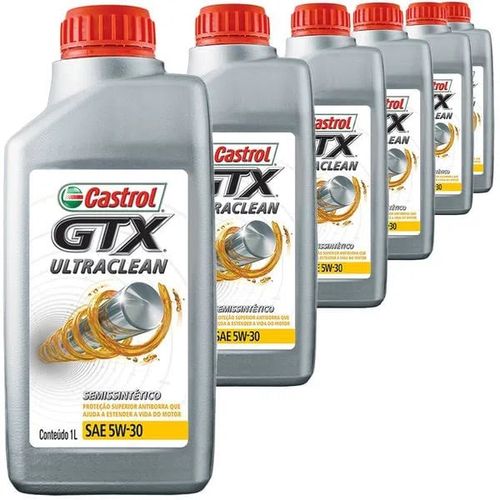6 Óleo Semissintético 5W30 GTX Ultraclean Castrol Chevrolet Toyota