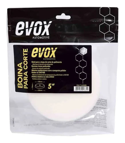 Boina De Espuma Corte 5 Polegadas Polimento Automotivo Evox