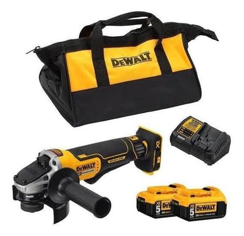Esmerilhadeira angular 4.1/2 co m 2 baterias 20V Max e bolsa - DCG413P2-BR - Dewalt