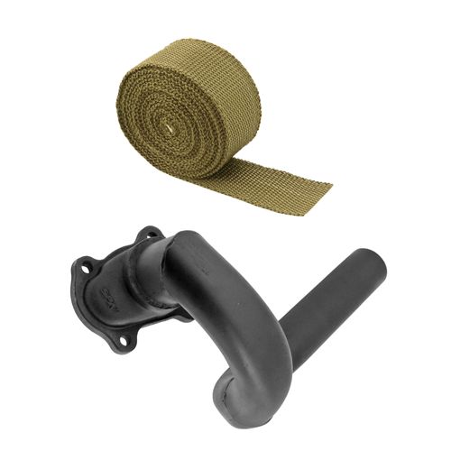 Saída de escape para coletor TMOP03 GM Corsa / Celta 1.0 / 1.4 / 1.6 8V - T2 + FITA TÉRMICA TITANIUM SPA 2" 5M - GRÁTIS 4 ABRAÇADEIRAS ZIP INOX