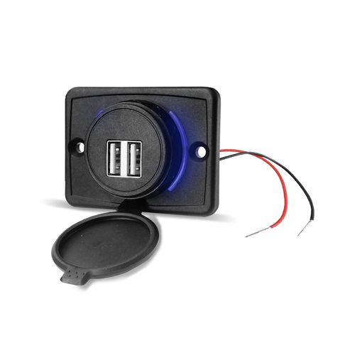 Tomada Carregador Veicular USB Carro Van Caminhão Barco 12v 24v 3Ah