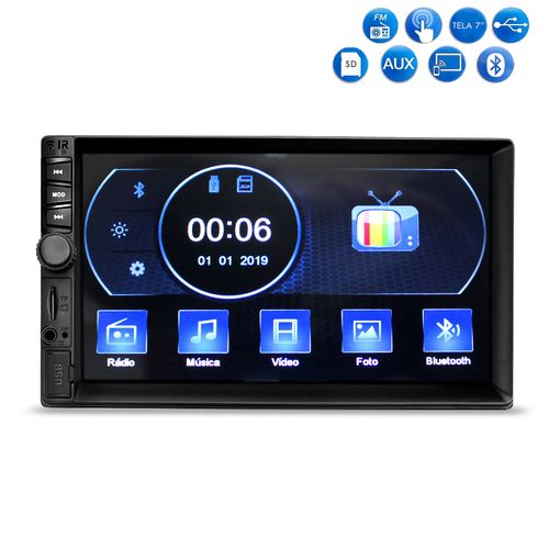 Central Multimídia Evolve GP345 Multilaser Tela 7 4x45w Espelhamento TV Digital