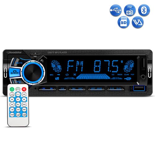 Radio Automotivo Roadstar RS2751BR Plus Mp3 Player Bluetooth USB SD FM Aux 4x60w
