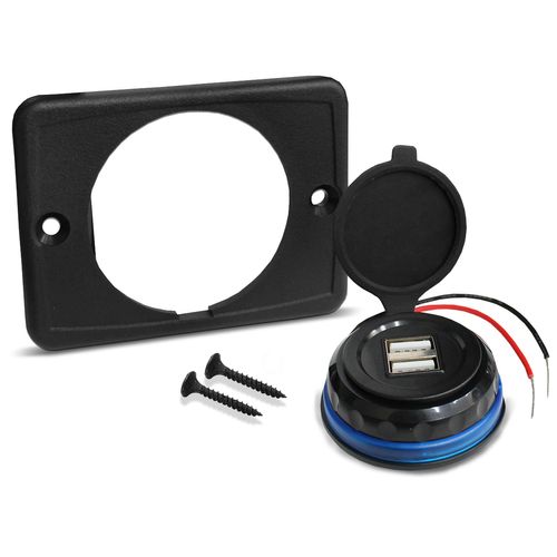 Tomada Carregador Veicular 2 USB Carro Van Caminhão Barco 12v 24v 3Ah