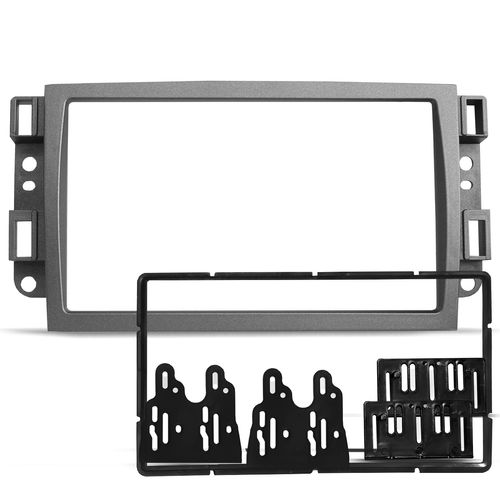 Moldura do Painel 2 Din Captiva 2008 a 2015 Grafite Padrão Japonês e Chinês