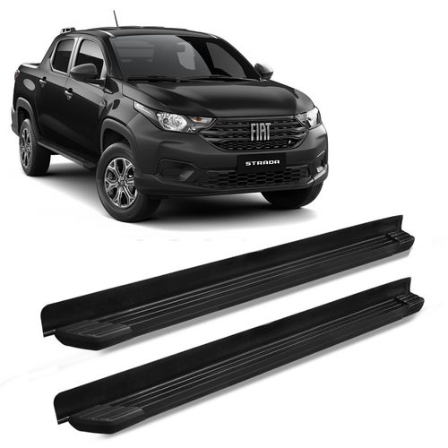 Estribo Lateral Fiat Strada 2021 a 2023 CD CS Alumínio Preto Bepo SUV II