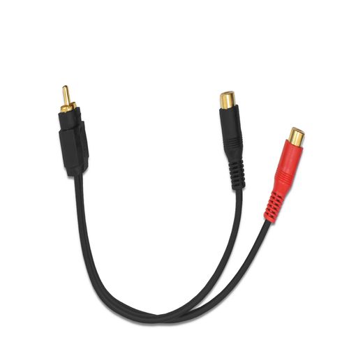 Cabo RCA Y 2 Fêmea 1 Macho 5mm Emborrachado Preto KX3