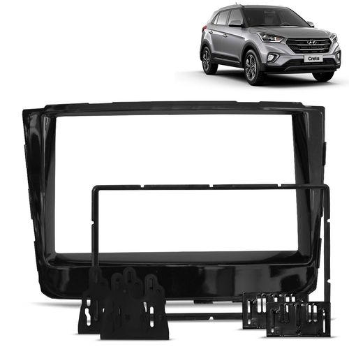 Moldura do Painel 2 Din Creta 2017 a 2021 Black Piano