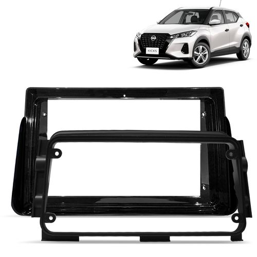 Moldura do Painel 9 Polegadas Kicks 2016 a 2022 Black Piano