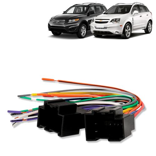 Chicote de Ligação Captiva e Santa Fé 2009 a 2011 Conector Macho Iso 16 Vias
