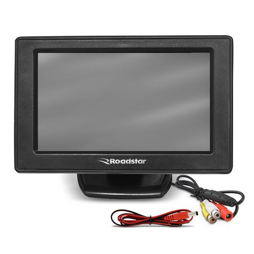 Tela Monitor 4.3 LCD Portátil Automotivo Universal Preto