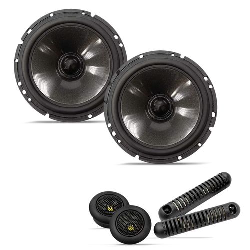 Par Alto Falante 2 Vias Bravox 6 Pol CS60BK 130w RMS Com Twitter e Divisor Black