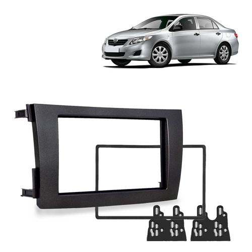 Moldura do Painel 2 Din Corolla 2008 a 2011 Preto Padrão Japonês e Chinês