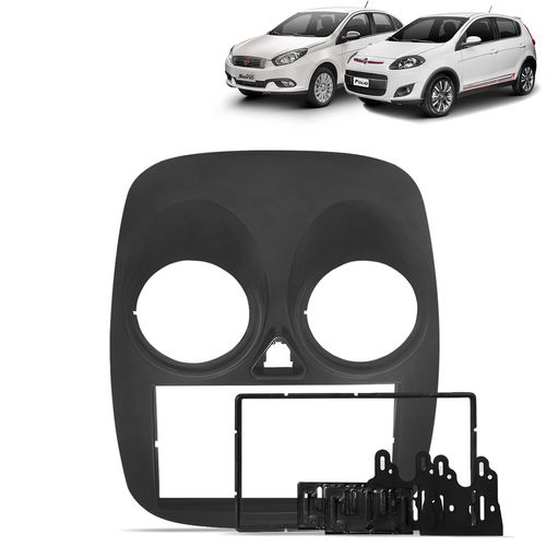 Moldura do Painel 2 Din Palio Grand Siena 2012 a 2021 Cinza