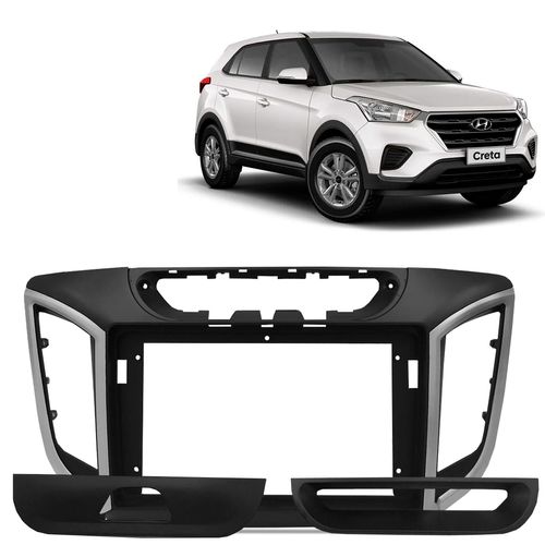 Moldura do Painel 9 Polegadas Creta 2017 a 2021 Para Multimidia Dvd Preto