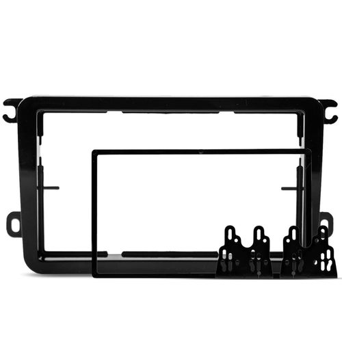 Moldura do Painel 2 Din Jetta Passat Variant Tiguan Amarok Fusca Gol Voyage Saveiro Black Piano