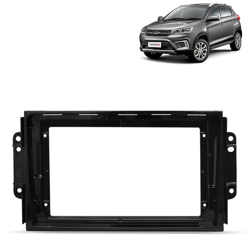 Moldura do Painel 9 Polegadas Chery Tiggo 2 2018 a 2022 Black Piano