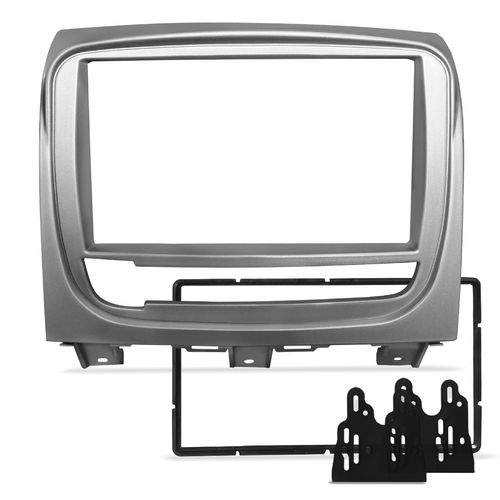 Moldura do Painel 2 Din Strada Adventure, Palio Weekend e Siena 2013 a 2019 Prata