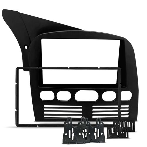 Moldura do Painel 2 Din Fiat Palio G1, Siena, Weekend e Strada 1996 a 2003 Preto