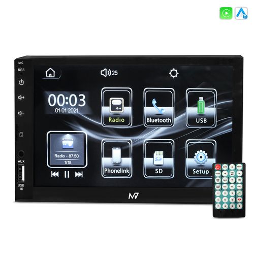 Central Multimídia Mp5 7 Polegadas Apple Carplay Android Auto Bluetooth USB AUX