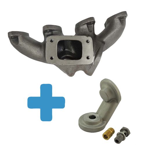 Coletor de escape para turbo GM / FIAT 8V  + Deslocador de filtro de óleo